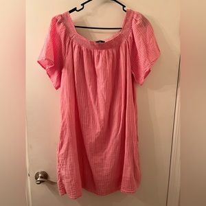 GAP Coral and White striped dress size large
